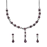 Code Red Amethyst and Aurore Boreale Necklace and Earring Set