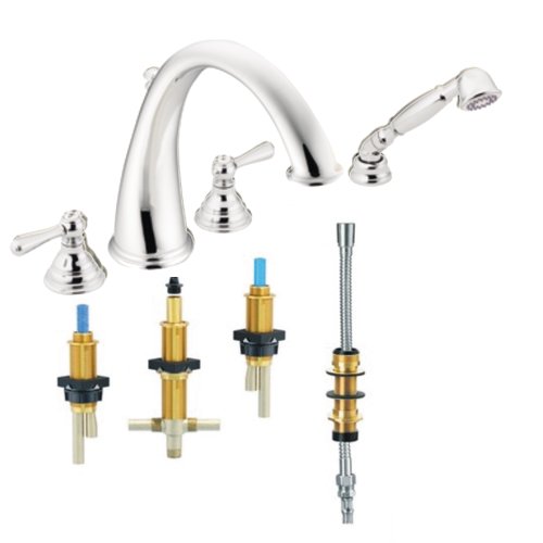 Moen T922-9992 Kingsley Two-Handle High Arc Roman Tub Faucet and Shower Handle with Valve, Chrome