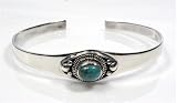 STERLING SILVER BANGLE BRACELET with Turquoise