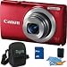 Canon PowerShot A4000 IS 16MP Red Digital Camera 4GB Bundle