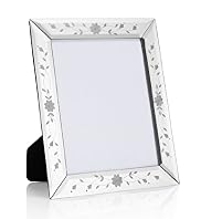 Floral Mirrored Photo Frame 20 x 25cm (8 x 10