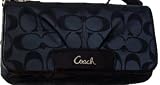 Coach Signature Sateen Large Flap Wristlet 47013 Black