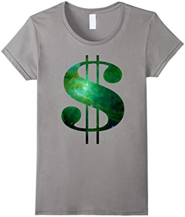 Women's Space Dollar Sign Mens T-Shirt Large Slate