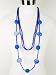 Mixed Chain Plastic Layered Long Necklace (A) - Blue