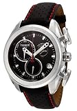 TISSOT Watch:Men's T-Sport Chronograph Black Dial Black Perforated Leather