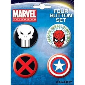  Marvel Comics Logo Button Set 81644BT4