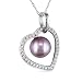 10k White Gold, Diamond and Pearl Heart Pendant with Chain, (.33 cttw, GH Color, I2-I3 Clarity), 17