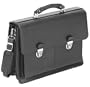 Bugatti Messina Black Italian Leather Briefcase Laptop