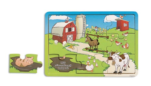 41lxHY0b6FL Wood Educational Puzzle Farm Animals By Gund