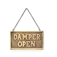 Hanging Fireplace Damper Open Closed Sign