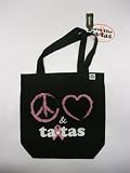 Officially Licensed Black Peace, Love, and Ta-Ta's Tote Bag