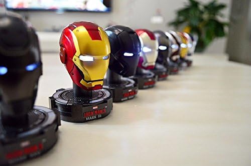 Iron Man Helmet Avengers Marvel Hot Toys Mask Tony 1/5 Scale Collectible Deluxe LED Eyes Light Series 3 3d Head Portrait 8 Pcs