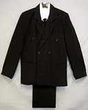 Boy's Double-breasted Dress Suit 5-pc with Shirt, Vest, Tie in Black or Navy Boys Sizes 4 to Teens 20