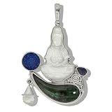 Sterling Silver Mother-of-Pearl Kwan Yin Pendant by Sajen