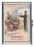 DEWAR'S WHISKEY GOLF CLUB VINTAGE AD ID CIGARETTE CASE
