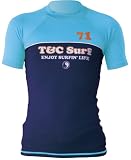 T&C キッズ半袖ラッシュガード TCR-7700 ライトブルーxネイビー