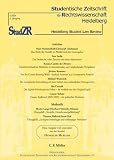 Produkt-Bild: Studentische Zeitschrift f&uuml;r Rechtswissenschaft Heidelberg, StudZR, H.2006/1 : Aufs&auml;tze; Methodik