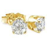 1 2ct Round Diamond Stud Earrings in 14K Yellow Gold JK I2-3