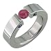 Sapphica Titanium Ring with Tension Set Ruby & Sapphires