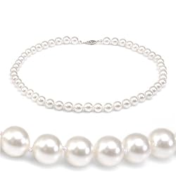 Genuine Swarovski Crystal Pearl Necklace- White (8mm)