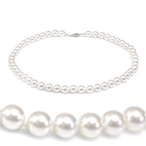 Genuine Swarovski Crystal Pearl Necklace- White (8mm) by