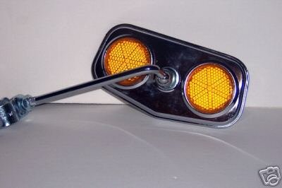 Pentagon Diamond Mirror Amber Reflector Cruiser Bike Bicycle