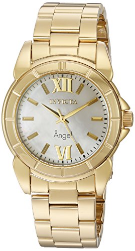 Invicta Women's 0460 Angel Collection 18k Gold-Plated Stainless Steel Mother-of-Pearl Watch