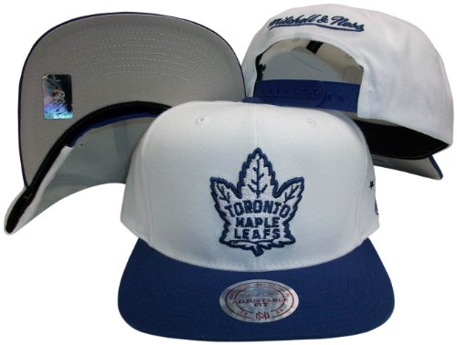 Toronto Maple Leafs White/Blue Two Tone Snapback Adjustable Plastic Snap Back Hat / Cap