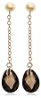 14k Yellow Gold Smoky Quartz Briolette Dangle Earrings