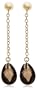 14k Yellow Gold Smoky Quartz Briolette Dangle Earrings