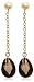 14k Yellow Gold Smoky Quartz Briolette Dangle Earrings