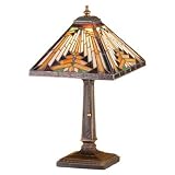 Meyda Tiffany 66231 Accent Lamp, Mahogany Bronze Finish with Stained