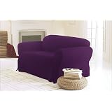 3 Pieces Solid Purple Suede Couch/sofa Cover with Loveseat and Chair Slipcover