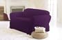 3 Pieces Solid Purple Suede Couch/sofa Cover with Loveseat and Chair Slipcover