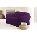 3 Pieces Solid Purple Suede Couch/sofa Cover with Loveseat and Chair Slipcover