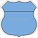 Rancho Denaro HS-012 Light Blue & Black Plain Highway Shield Metal Sign