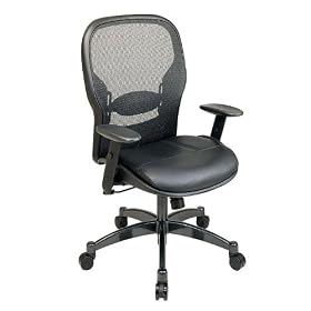 Mesh Back Task Chair with Leather Seat