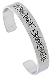Surgical Steel Cuff Bangle Bracelet with Tribal Design