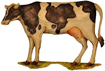 Small Wall Metal Art, Cow Black And White, This attractive, hand-painted work of art can be hung in nearly any setting either by itself or in groups. Dimensions:13 x 1 x 9 in.