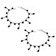 Girls Beaded Anklet Pairs Handcrafted Indian Foot Jewelry Indian Style 22 Grams 8.5 Inches