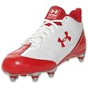 UNDER ARMOUR Men's Proto Speed Mid D Detachable Football Cleat Shoe, White/Red