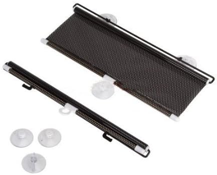 Veikor New 2pcs * Black Retractable Sun Shade Roller Car Curtain Window Shade UV Cut / Protection (40*60cm)
