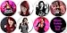 Set of 8 ALLISON IRAHETA Pinback Buttons 1.25