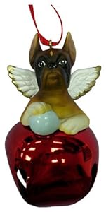 #!Cheap Cute Christmas Holiday Boxer Dog Red Ornament Bell Figurine Doggy