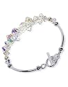 Austrian Clear AB Swarovski Crystal Sterling Silver 7.5" Bracelet With Toggle Clasp