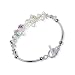 SCBR008 Austrian Clear AB Swarovski Crystal Sterling Silver 7.5" Bracelet With Toggle Clasp