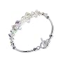 Austrian Clear AB Swarovski Crystal Sterling Silver 7.5" Bracelet With Toggle Clasp