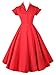 iLover Womens Classy Vintage 1940's Short Sleeves Rockabilly Swing Evening Dress