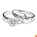 Sterling Silver Round CZ Engagement and Wedding Band Set Size 7