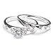 Jewelry : Sterling Silver Round CZ Engagement and Wedding Band Set Size 7